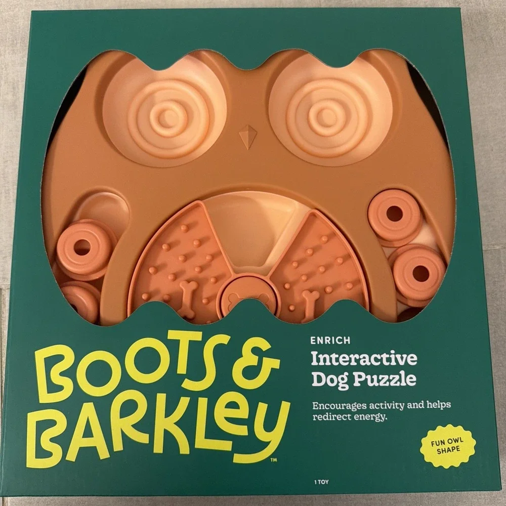 Boots & Barkley‎ Interactive Dog Puzzle Toy Owl Shape Treat Dispensing Fun Puppy